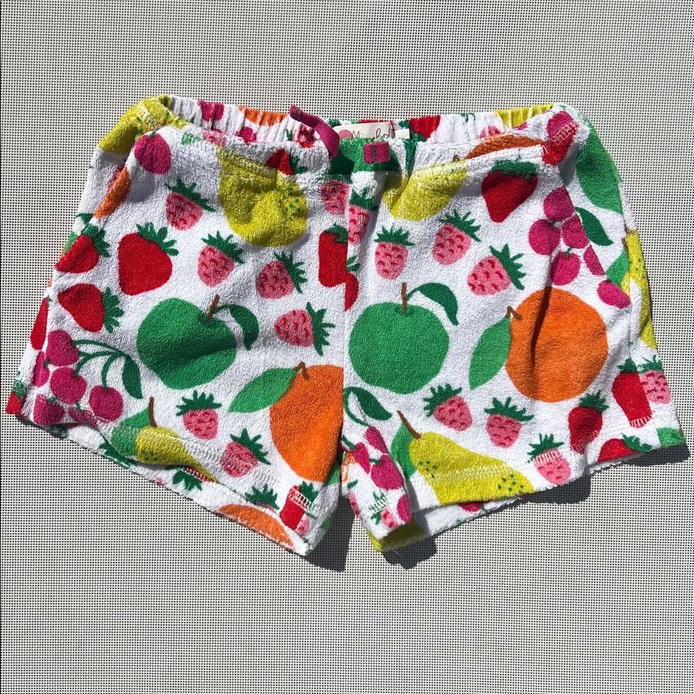Mini Boden girls’ terry cover up shorts